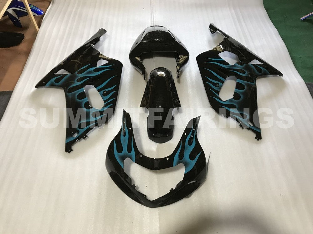Fairings For Suzuki - GSXR600-750 K1 2001-2003 Light Blue Flame