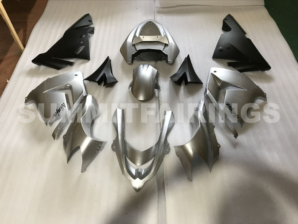 Fairings For Kawasaki ZX 10R Silver Black Ninja (2004-2005)