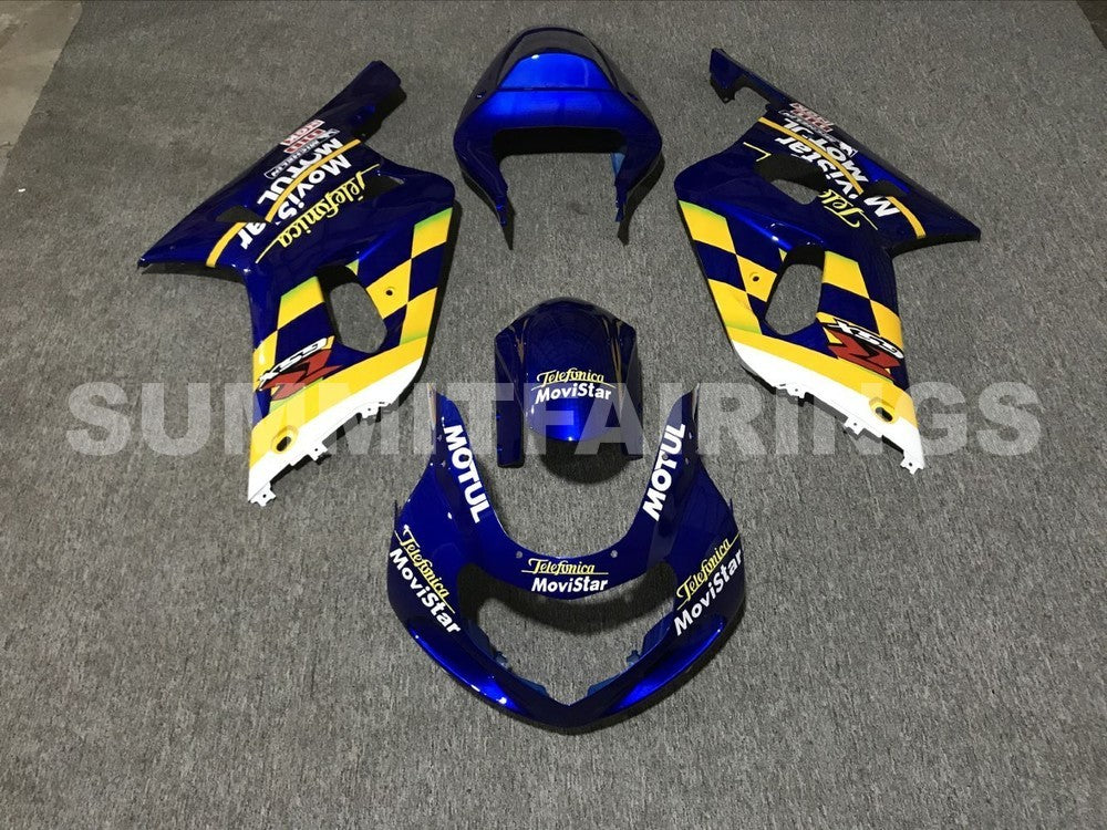 Fairings For Suzuki - GSXR600-750 K1 2001-2003 Yellow Silver