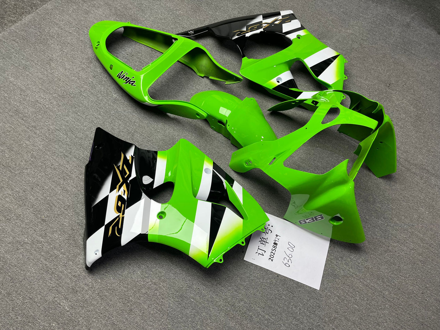 Fairings For Plastics Kawasaki ZX6R 636 Green ZX6R (2000-2002)