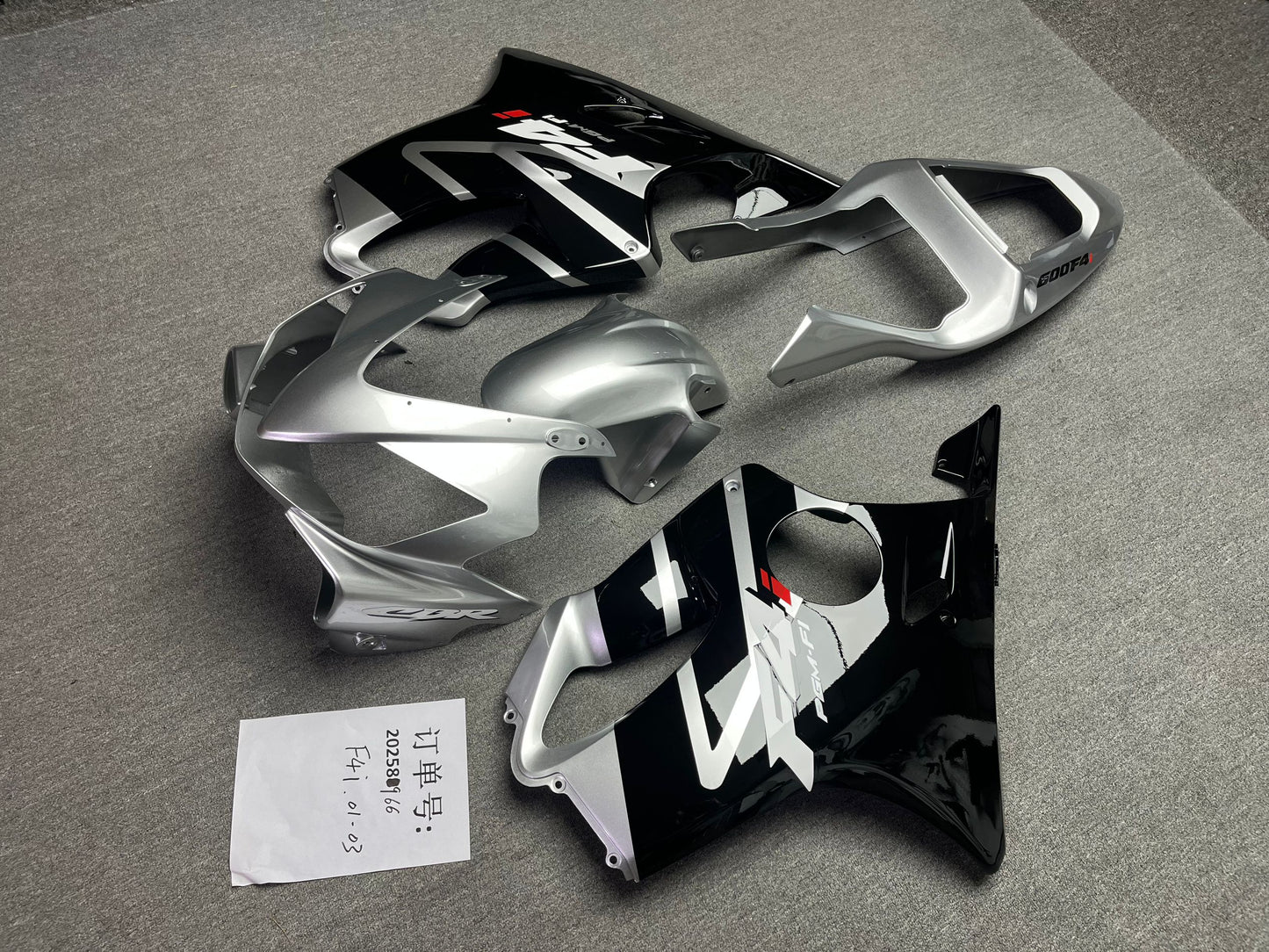 Fairings For Honda - CBR600F4i 01-03 Black Silver