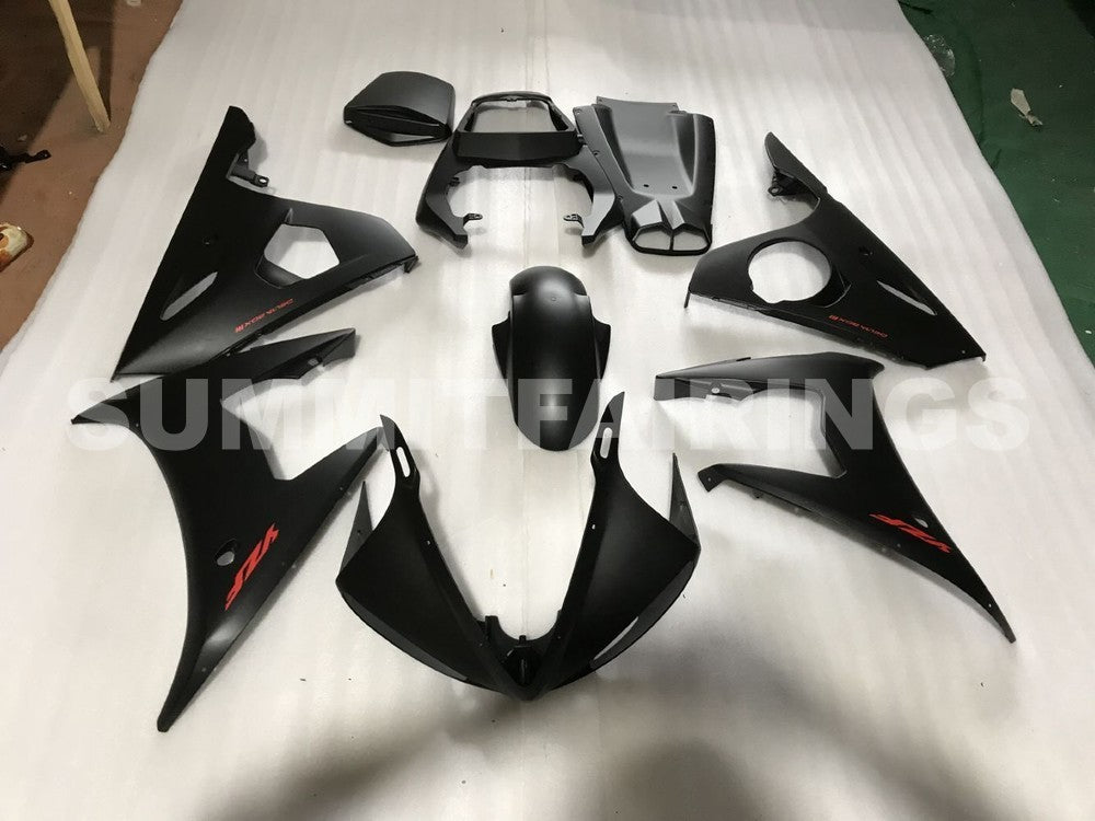 Fairings For Yamaha - YZF-600 R6 2003-2004 Matt Black Red Decals