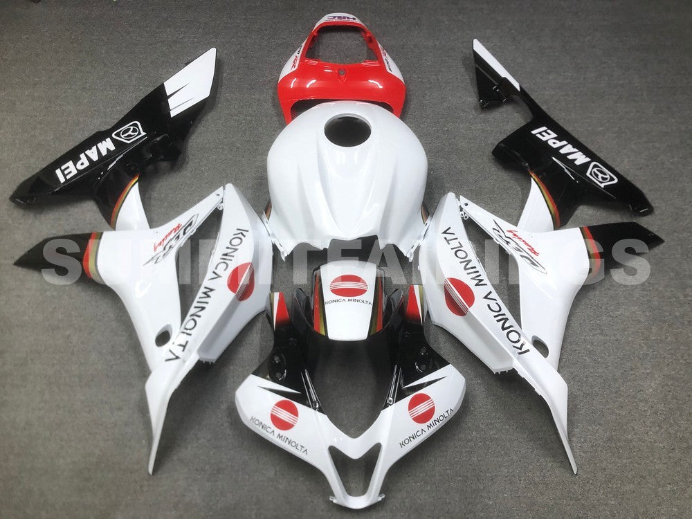 Fairings For Honda CBR 600 RR White & Red Konica (2007-2008)