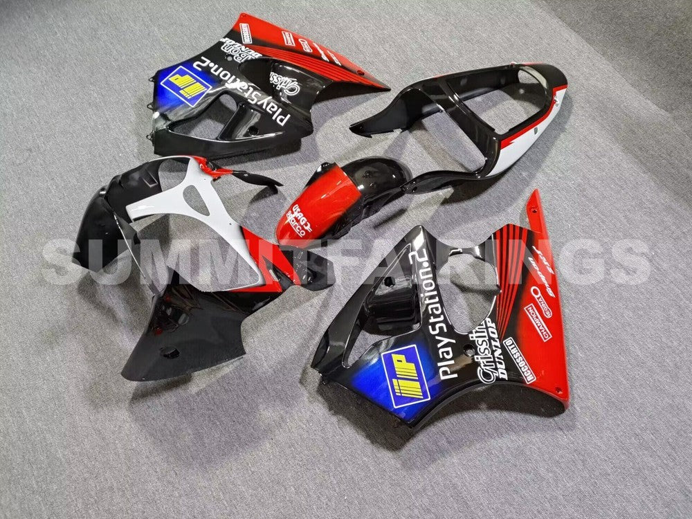 Fairings For Plastics Kawasaki ZX6R 636 Red Black Play Station (2000-2002)