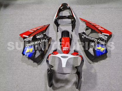 Fairings For Plastics Kawasaki ZX6R 636 Red Black Play Station (2000-2002)