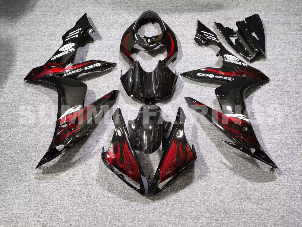Fairings For Yamaha YZF-R1 Black & Red Flame R1 (2004-2006)