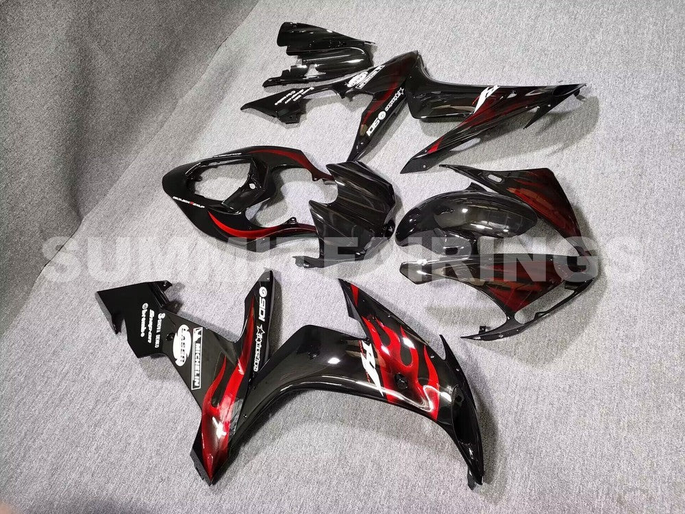 Fairings For Yamaha YZF-R1 Black & Red Flame R1 (2004-2006)