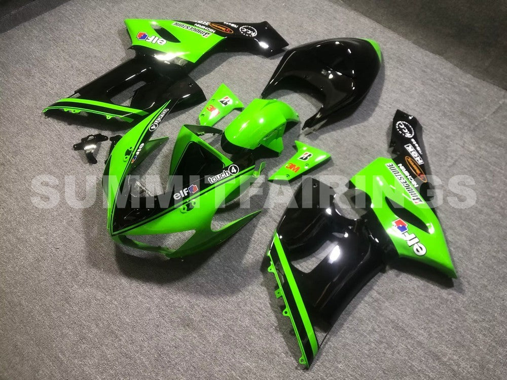 Fairings For Kawasaki ZX6R 636 Green Black Kawasaki (2005-2006)