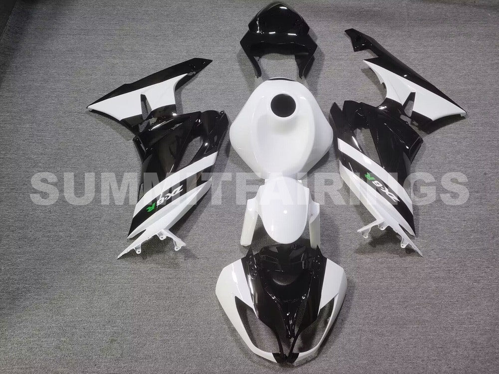 Fairings For Kawasaki ZX-6R, 2009-2012 - White & Black Fairing Kit
