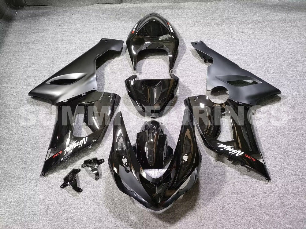 Fairings For Kawasaki ZX6R 636 Black ZX6R (2005-2006)