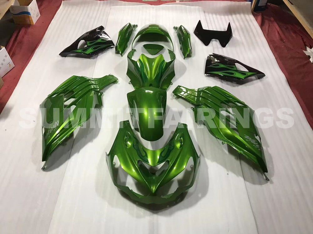 Fairings For Plastics Kawasaki ZX14R Ninja Green Flame (2012-2021