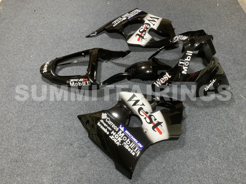 Fairings For Plastics Kawasaki ZX6R 636 Black West (2000-2002)