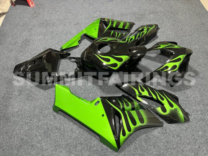 Fairings For Honda CBR 1000 RR Black & Green Flame (2004-2005)