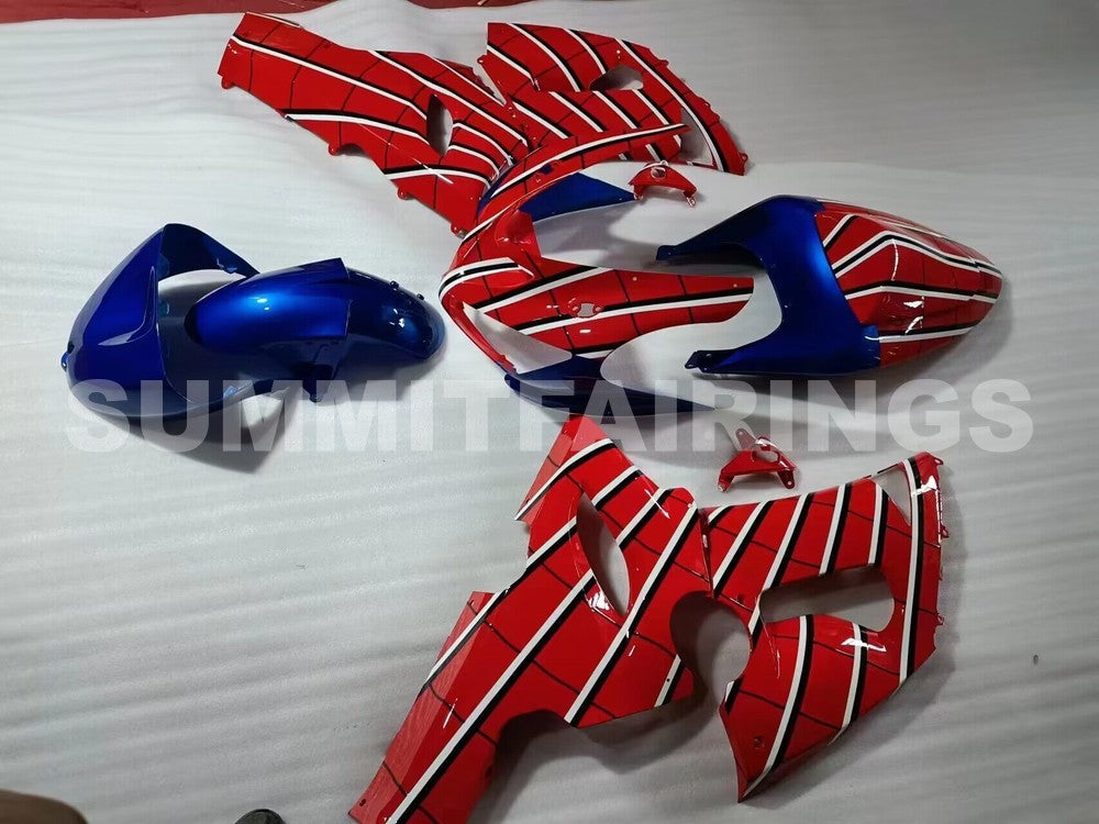 Fairings For Kawasaki ZX6R 636 Red & Blue Spider Man (2005-2006)