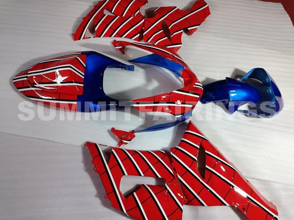 Fairings For Kawasaki ZX6R 636 Red & Blue Spider Man (2005-2006)