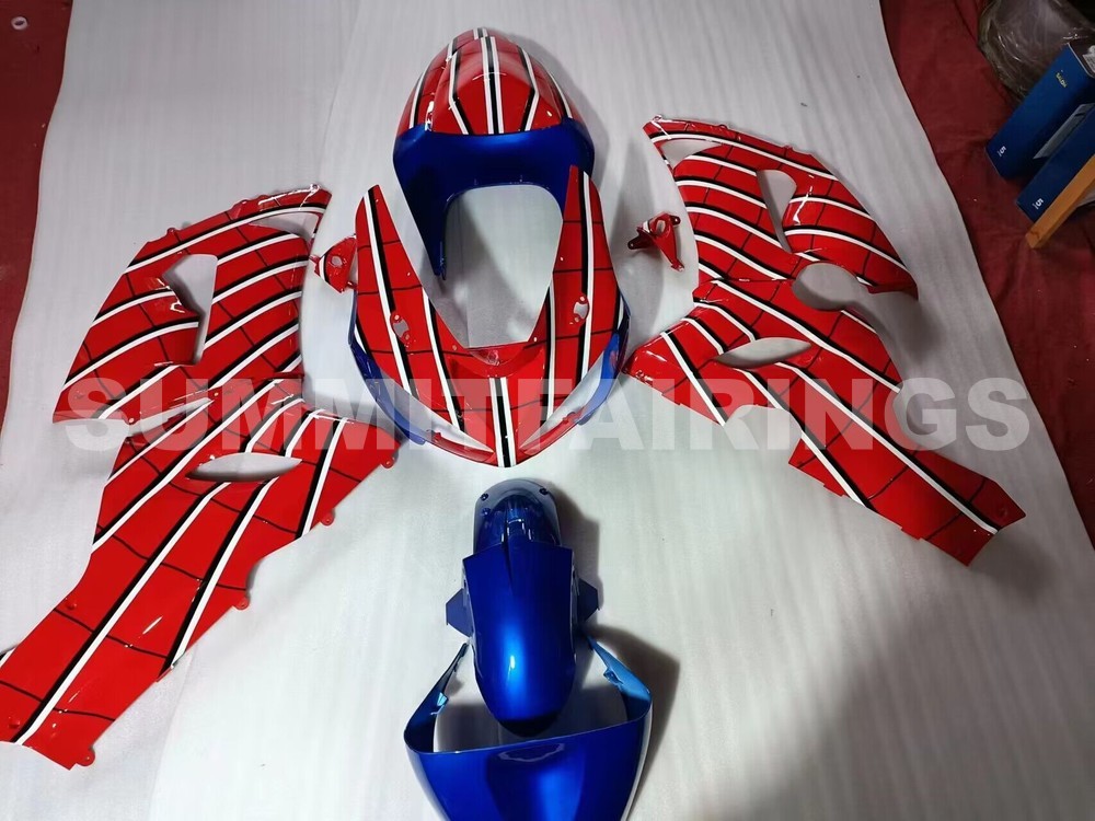 Fairings For Kawasaki ZX6R 636 Red & Blue Spider Man (2005-2006)