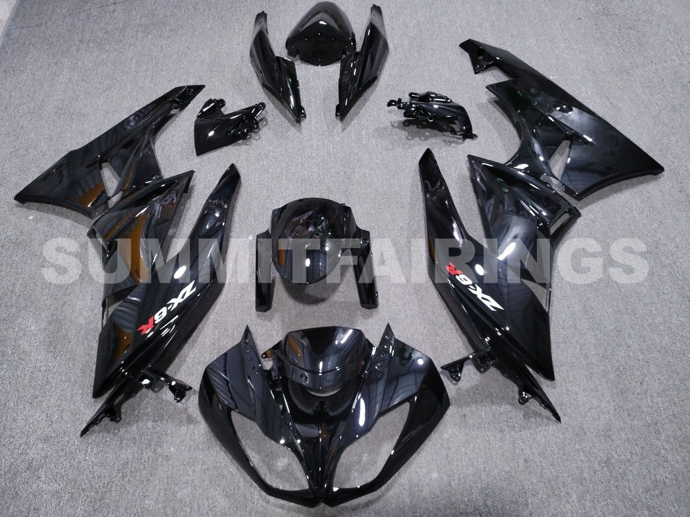 2009-2012 Fairings For Kawasaki ZX6R ZX636 All Black Ninja