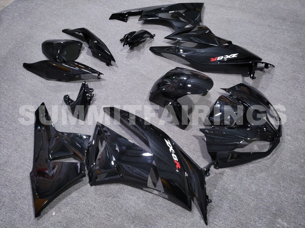2009-2012 Fairings For Kawasaki ZX6R ZX636 All Black Ninja
