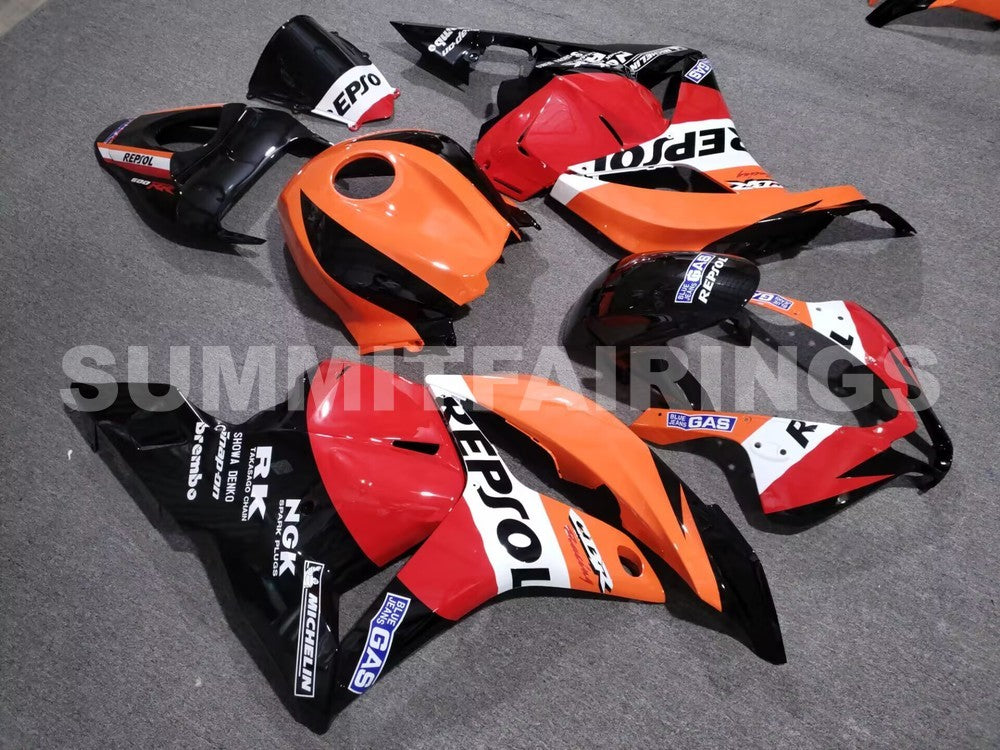 Fairings For Honda CBR 600 RR, 2009-2012 - Red, Orange & Black