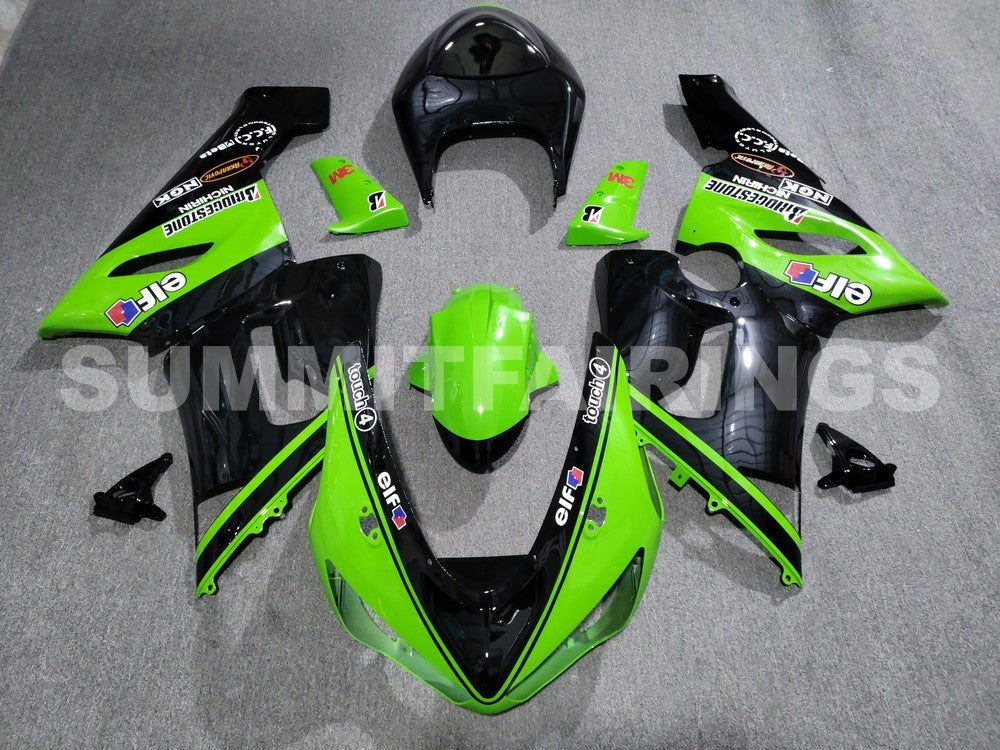 Fairings For Kawasaki ZX6R 636 Green Black Kawasaki (2005-2006)