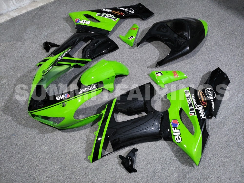 Fairings For Kawasaki ZX6R 636 Green Black Kawasaki (2005-2006)