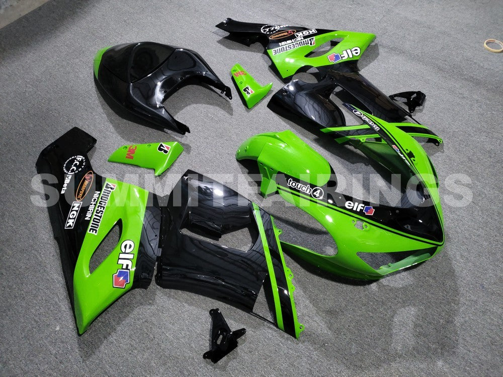 Fairings For Kawasaki ZX6R 636 Green Black Kawasaki (2005-2006)