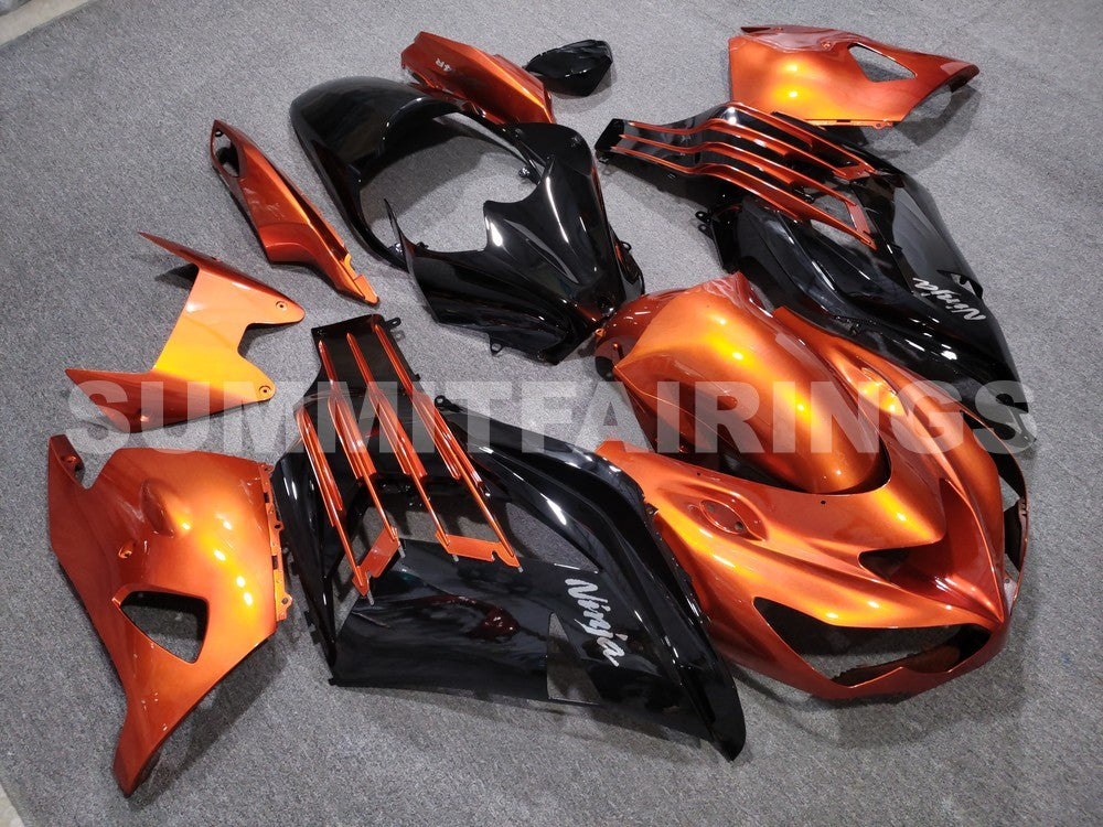 Fairings For Plastics Kawasaki ZX14R Ninja Orange Black (2012-2021)