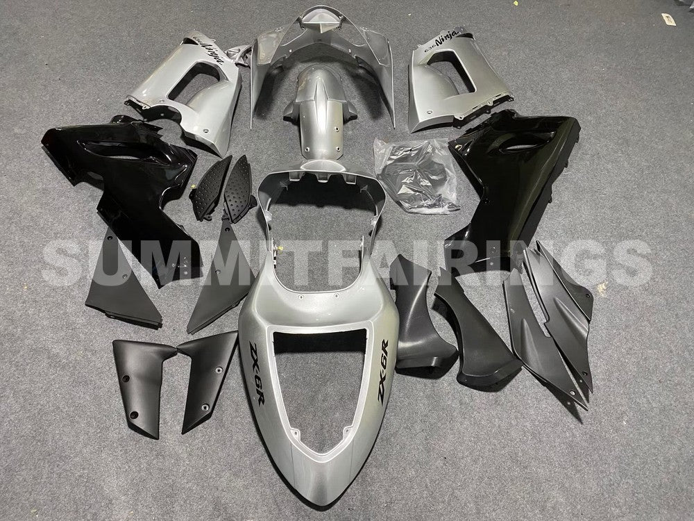 Fairings For Kawasaki ZX6R 636 Grey Black Ninja (2005-2006)
