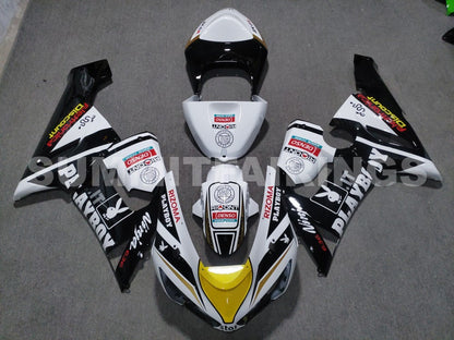 Fairings For Kawasaki ZX6R 636 Black White Yellow (2005-2006)