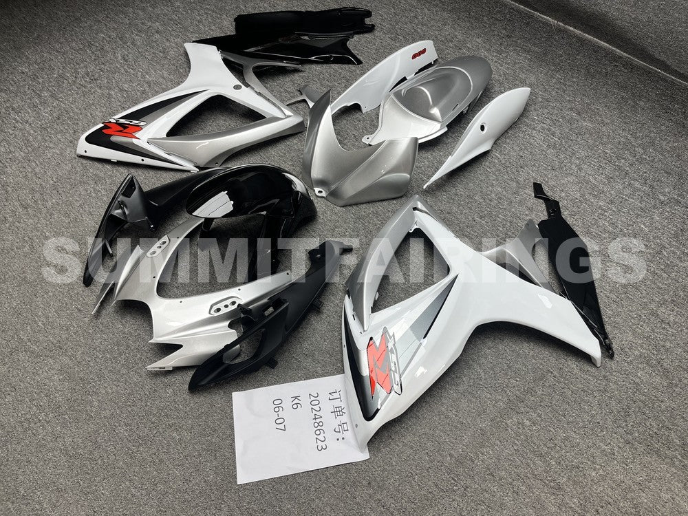 Fairings For Suzuki - GSXR600-750 K6 06-07 White Silver