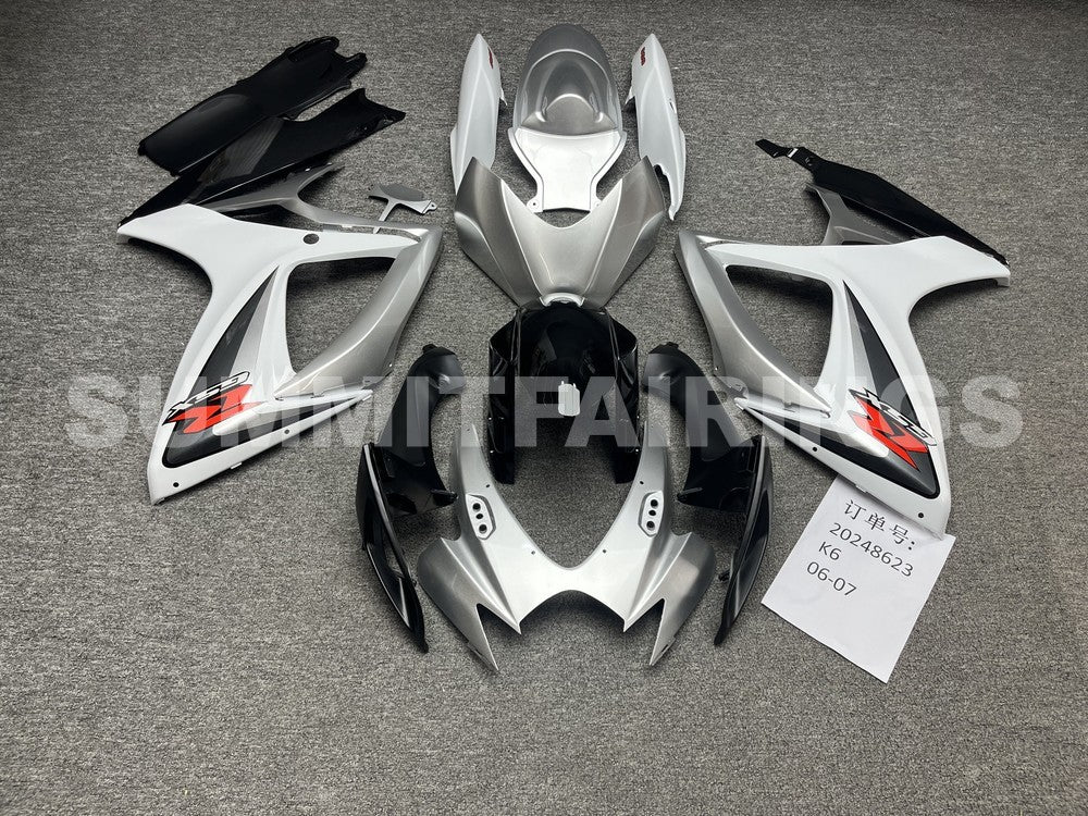 Fairings For Suzuki - GSXR600-750 K6 06-07 White Silver