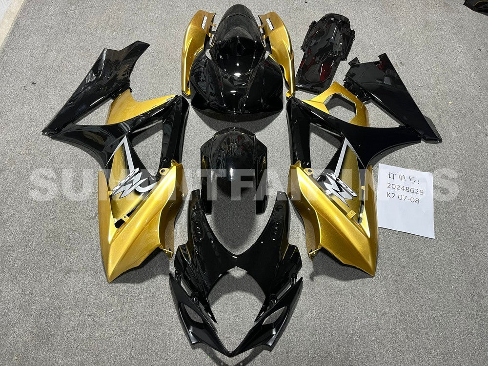 Fairings For Suzuki GSXR 1000 Black & Gold GSXR (2007-2008)