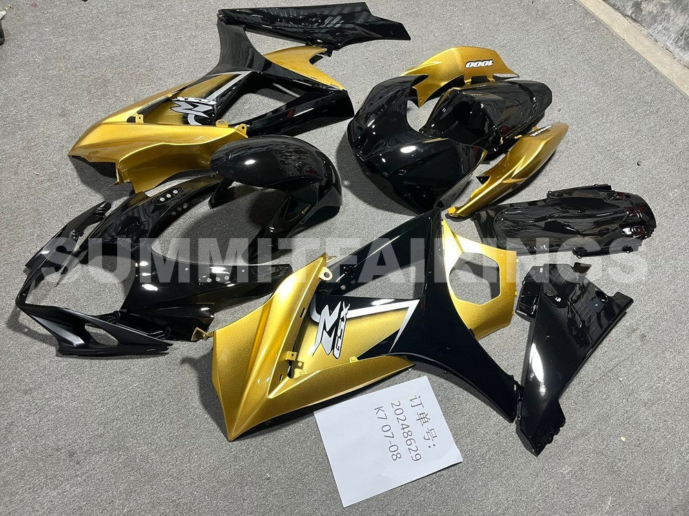 Fairings For Suzuki GSXR 1000 Black & Gold GSXR (2007-2008)