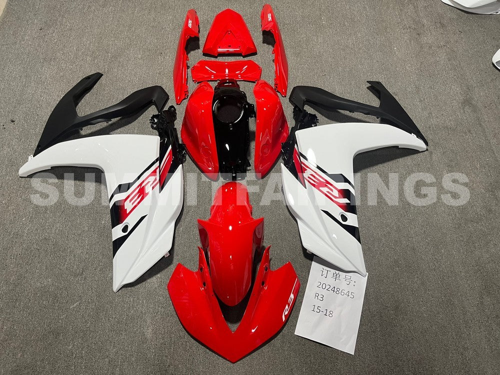 Fairing Kit For Yamaha YZF-R3 2015-2018 White/Red