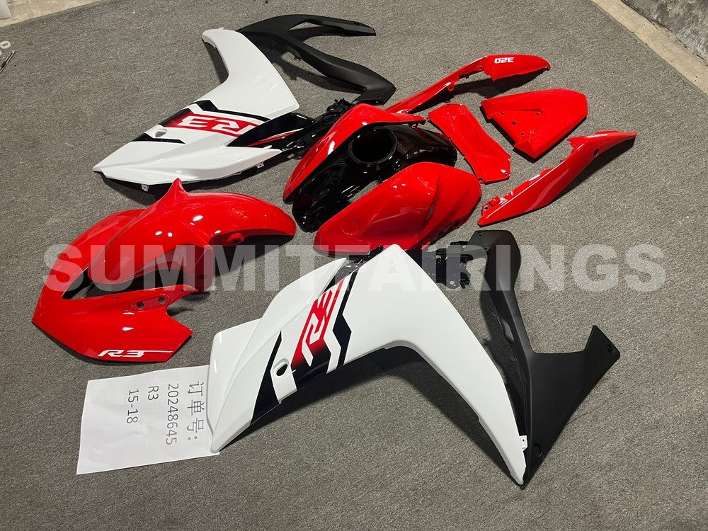 Fairing Kit For Yamaha YZF-R3 2015-2018 White/Red