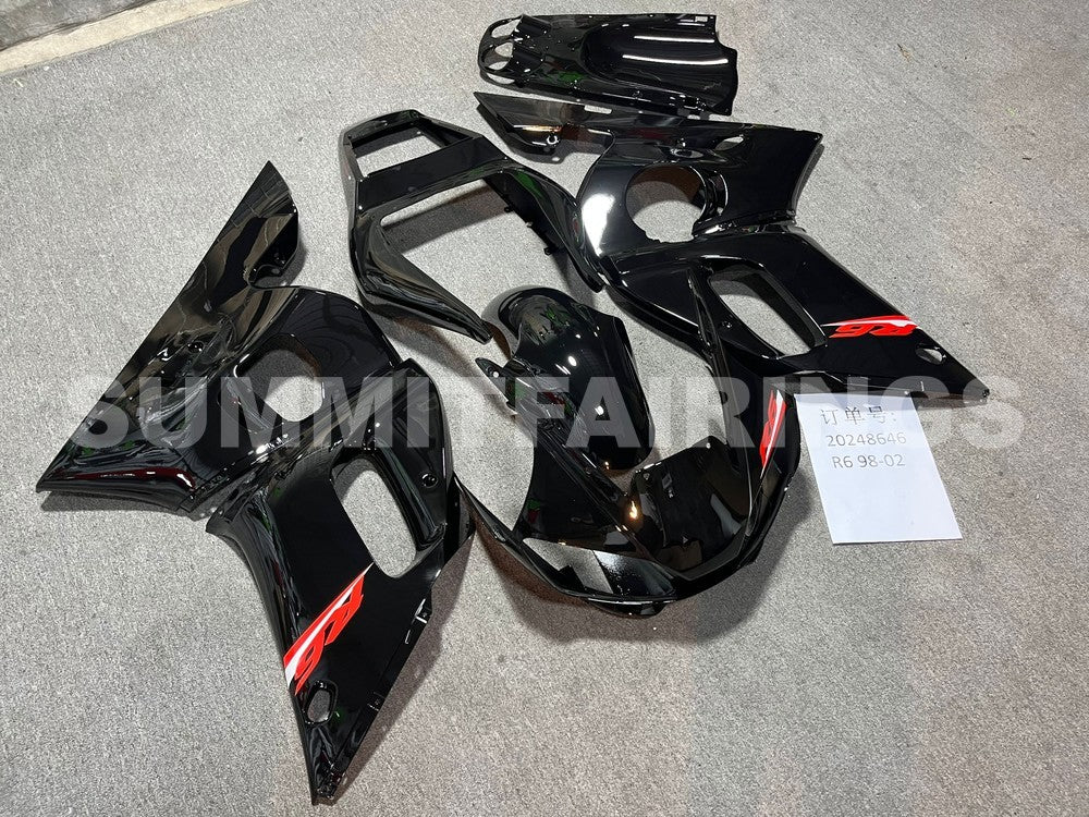 Fairings For Yamaha - YZF-600 R6 1998-2002 Gloss Black Red Decals