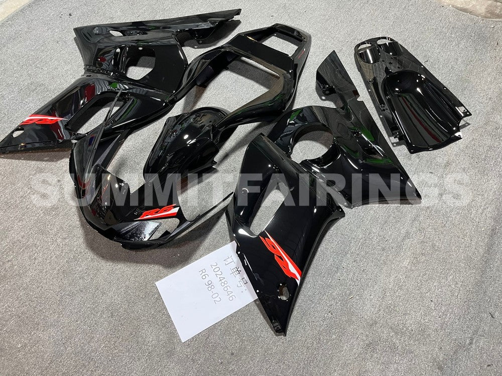 Fairings For Yamaha - YZF-600 R6 1998-2002 Gloss Black Red Decals