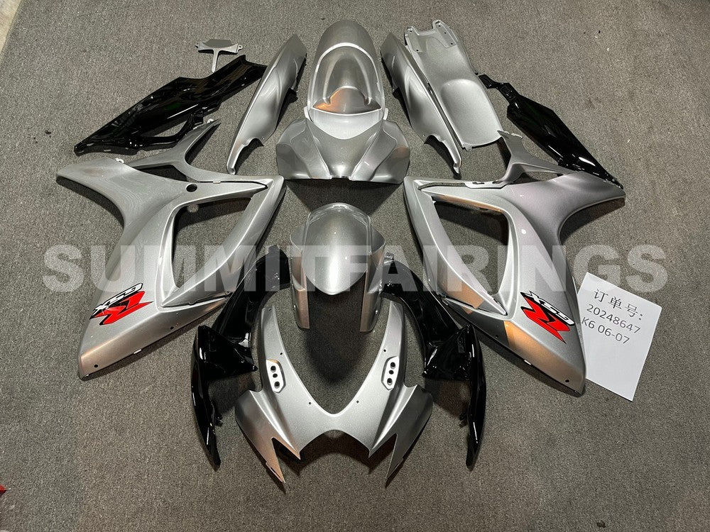 Fairings For Suzuki GSXR 600 750 (2006-2007) Silver Black