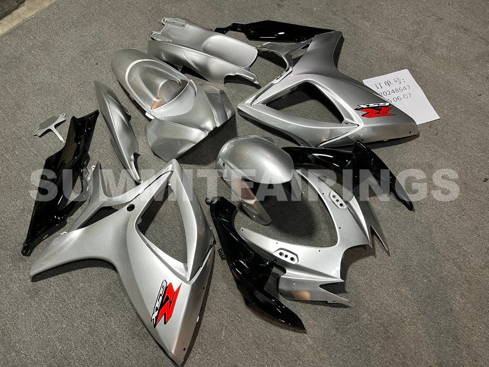 Fairings For Suzuki GSXR 600 750 (2006-2007) Silver Black