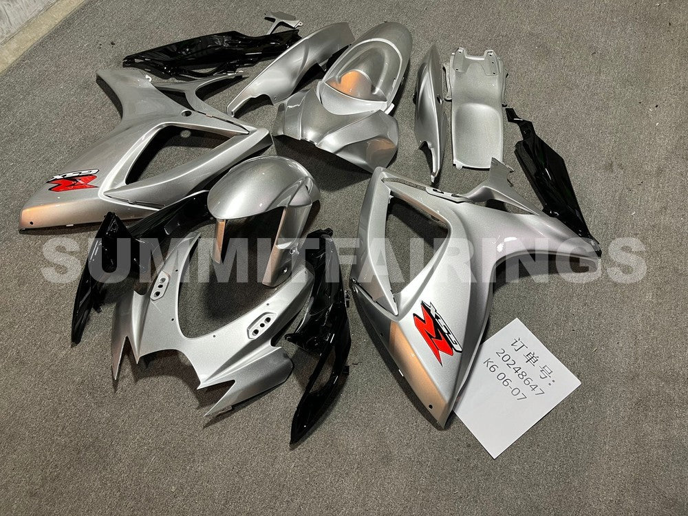 Fairings For Suzuki GSXR 600 750 (2006-2007) Silver Black