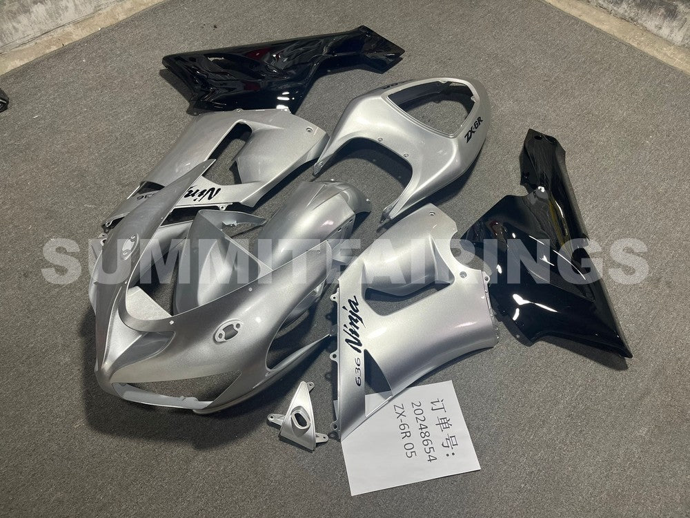 Fairings For Kawasaki ZX6R 636 Grey Black Ninja (2005-2006)
