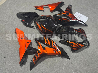 Fairings For Honda CBR 600 RR Black & Orange Flame (2007-2008)