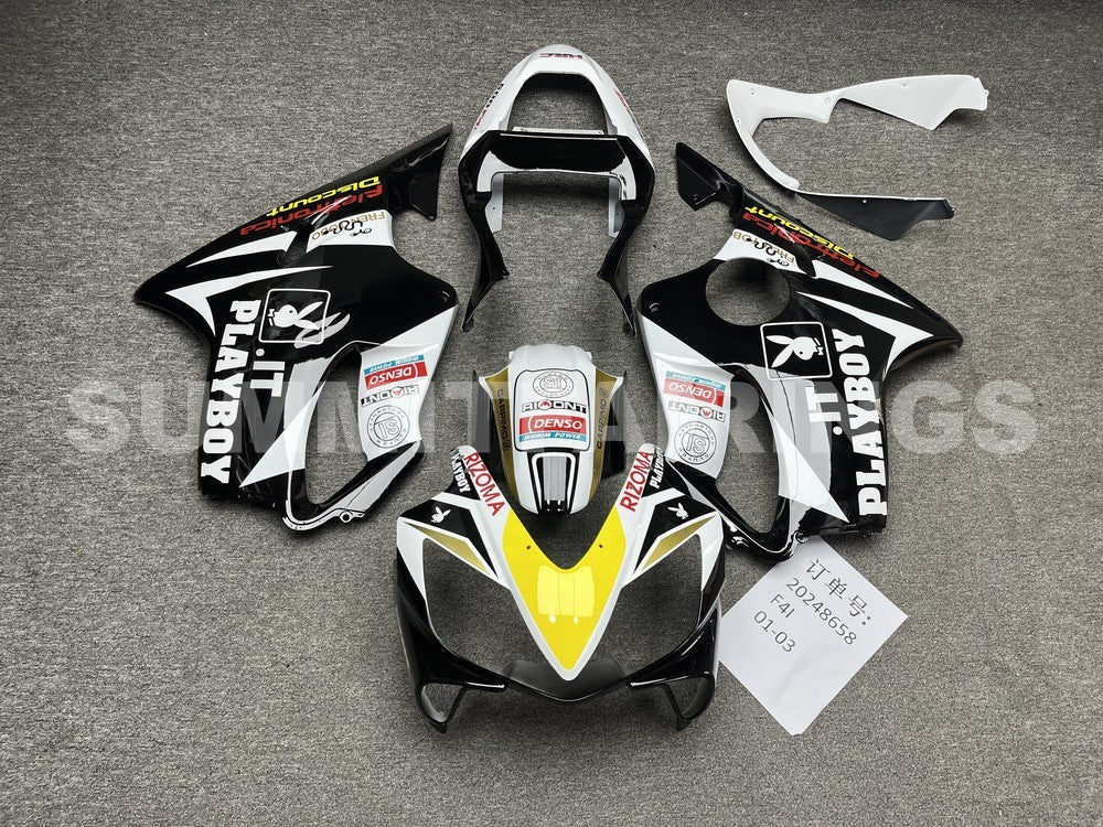 Fairings For Honda CBR 600 F4i Black & White (2001-2003