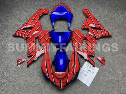 Fairings For Kawasaki ZX6R 636 Red & Blue Spider Man (2005-2006)