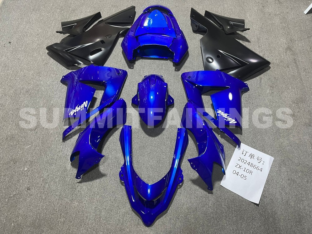 Fairings For Kawasaki ZX 10R Blue Black Ninja (2004-2005)