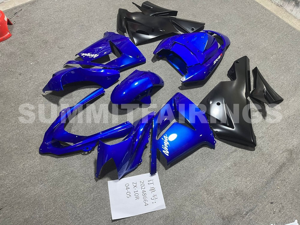 Fairings For Kawasaki ZX 10R Blue Black Ninja (2004-2005)