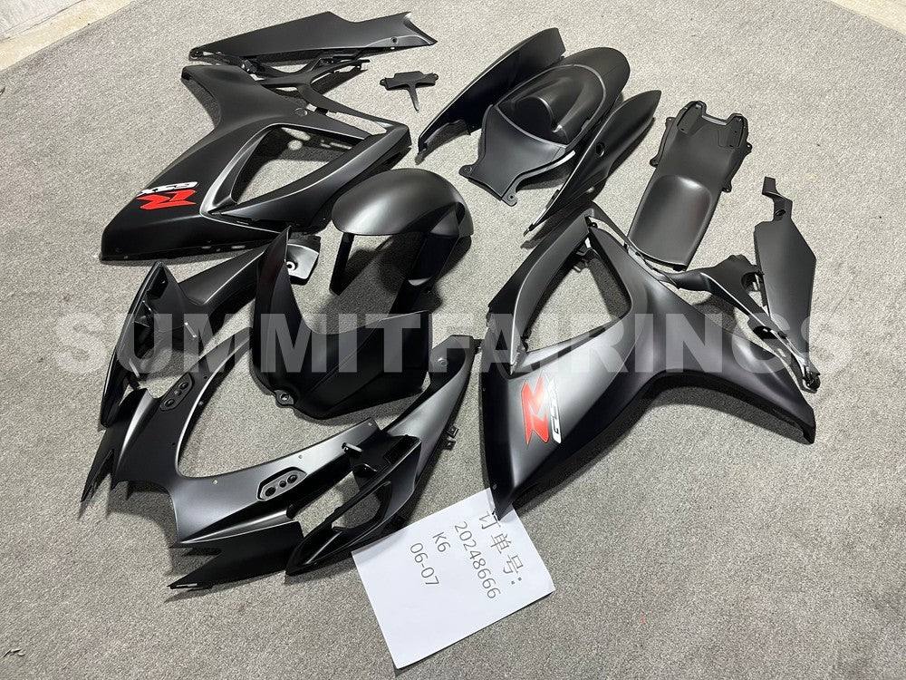 Fairings For Suzuki GSXR 600 750 Black Matte GSXR (2006-2007)