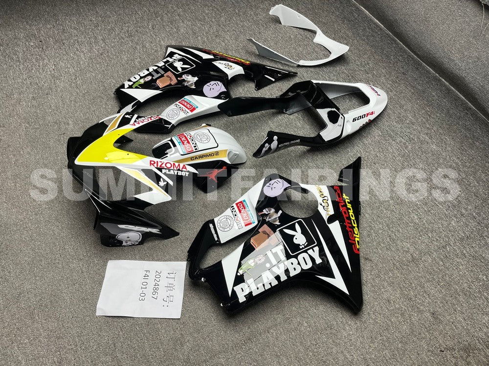 Fairings For Honda CBR 600 F4i Black & White (2001-2003)