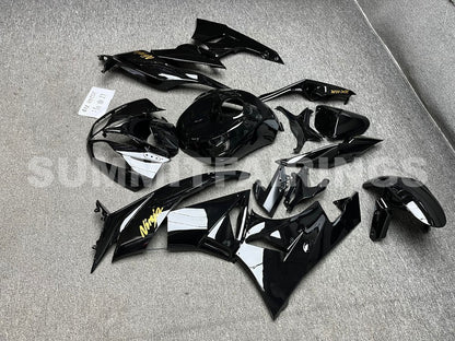 Fairings For Kawasaki ZX-6R, 2009-2012 - All Black with Gold Sticker