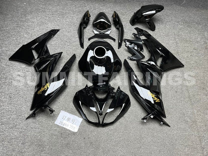 Fairings For Kawasaki ZX-6R, 2009-2012 - All Black with Gold Sticker